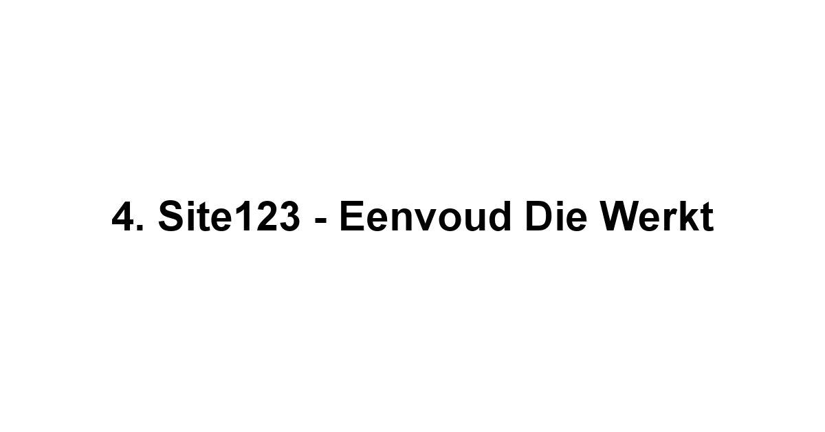 4. Site123 - Eenvoud die Werkt