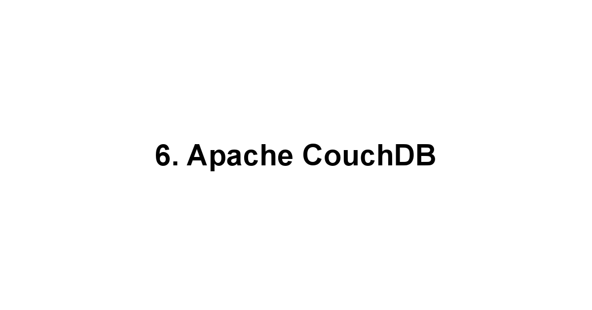 6. Apache CouchDB