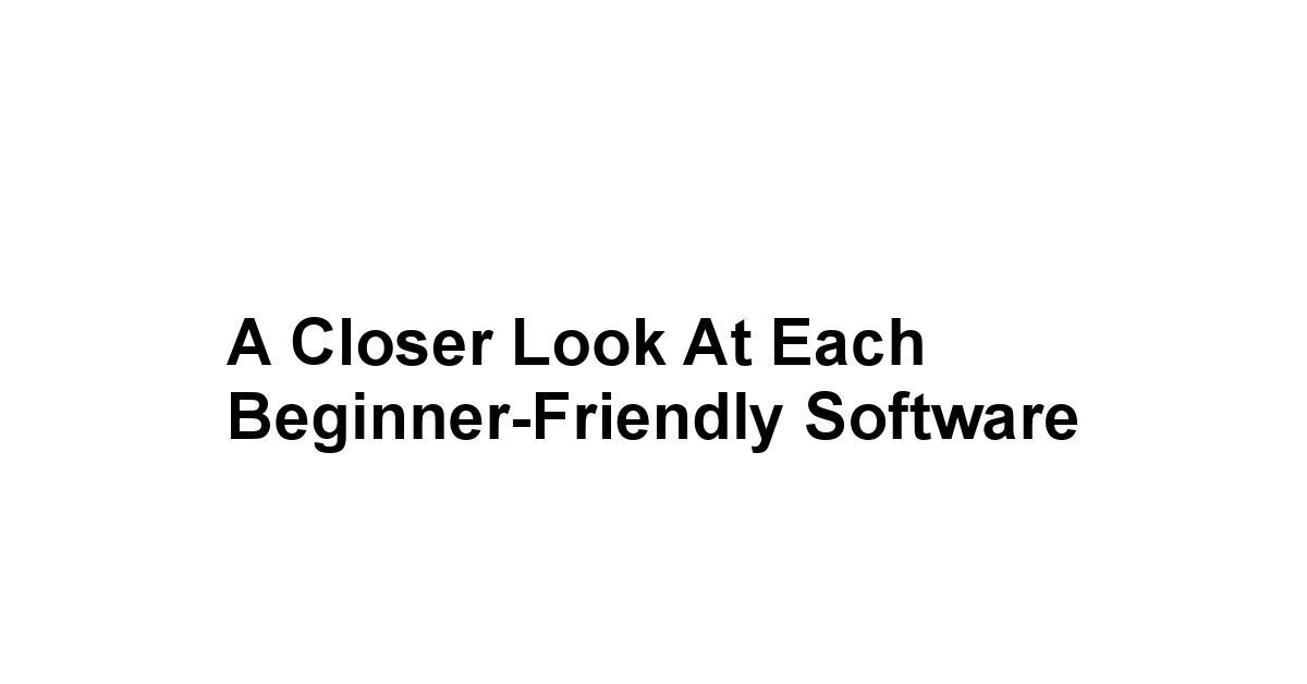 A Closer Look at Each Beginner-Friendly Software