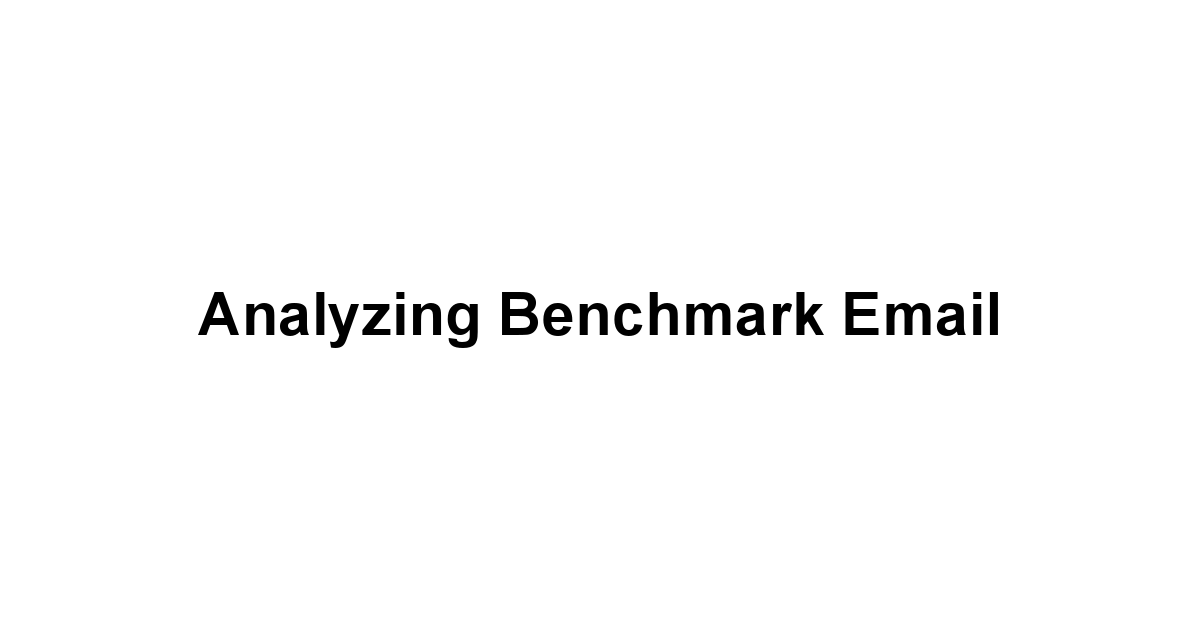 Analyzing Benchmark Email