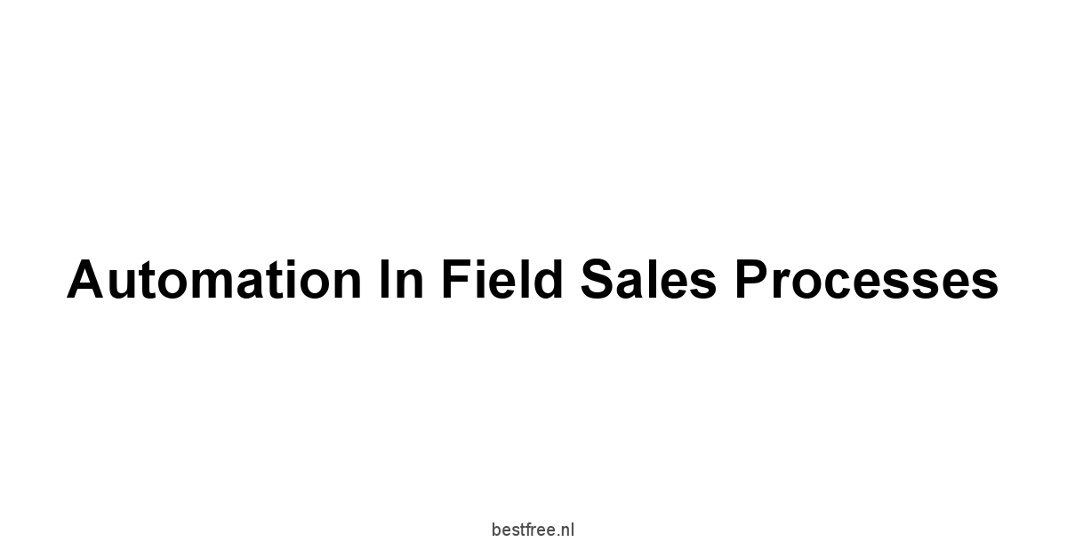 Automation in Field Sales Processes