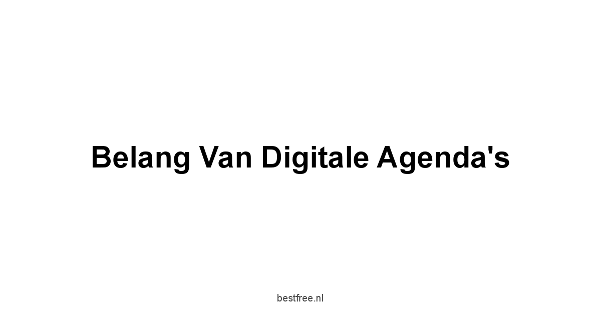 Belang van Digitale Agenda's