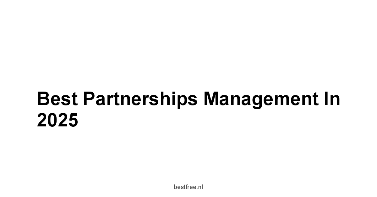 Best Partnerships Management in 2025