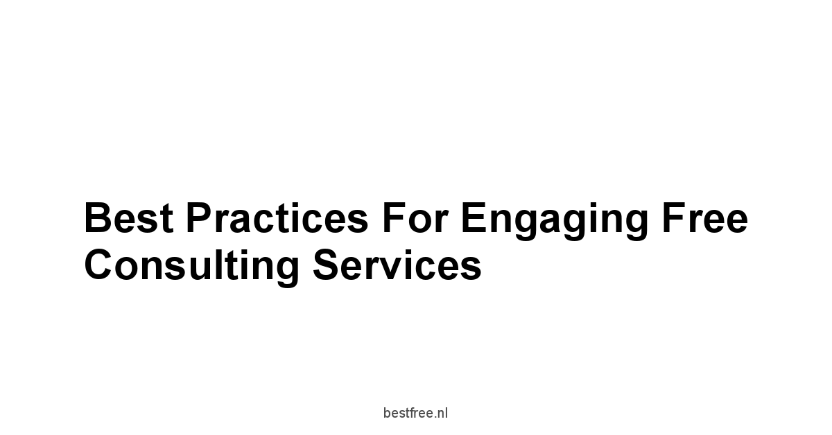 Best Practices for Engaging Free Consulting Services