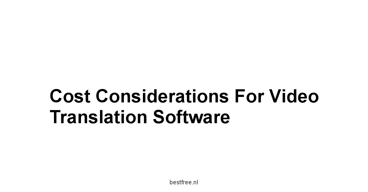 Cost Considerations for Video Translation Software