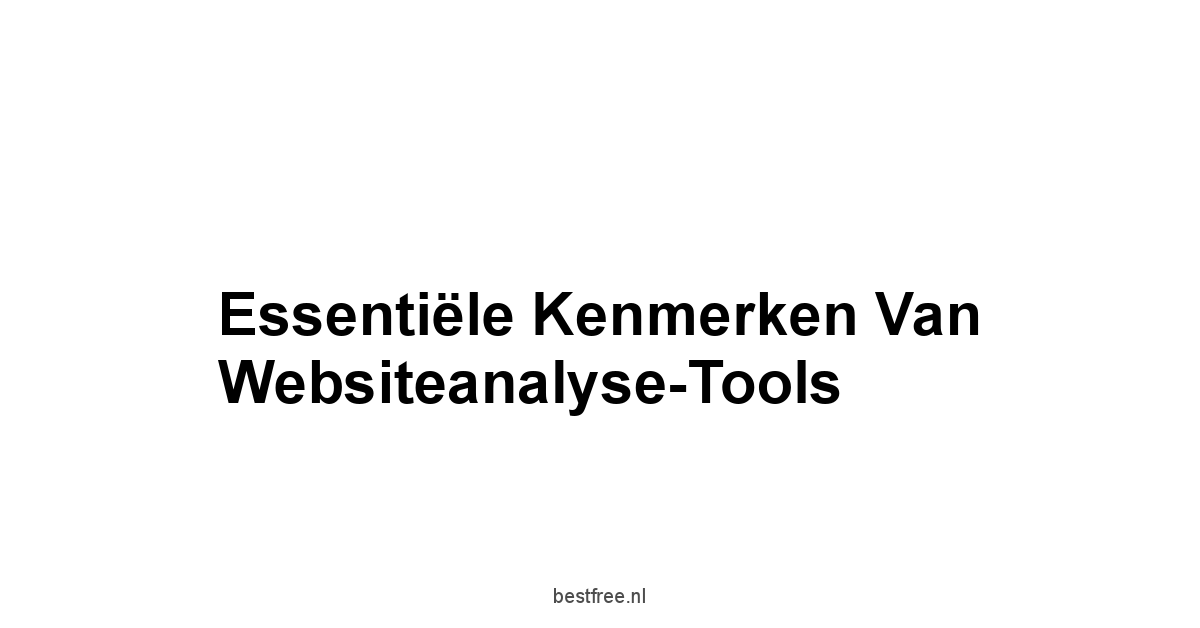 Essentiële Kenmerken van Websiteanalyse-Tools