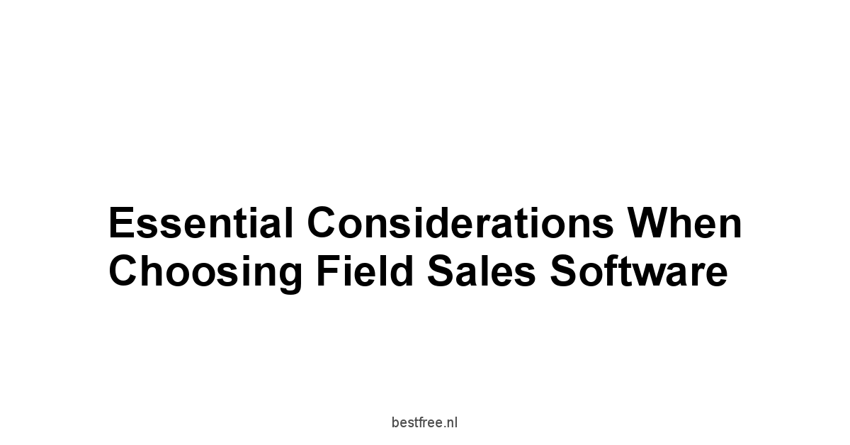 Essential Considerations When Choosing Field Sales Software