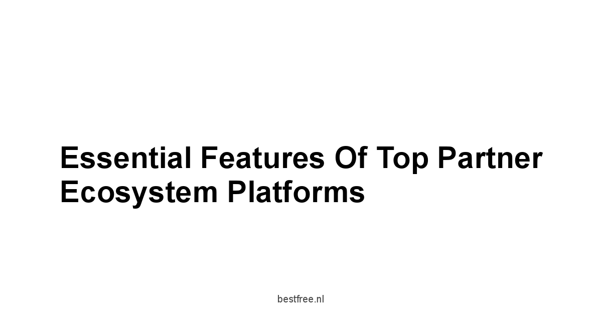 Essential Features of Top Partner Ecosystem Platforms