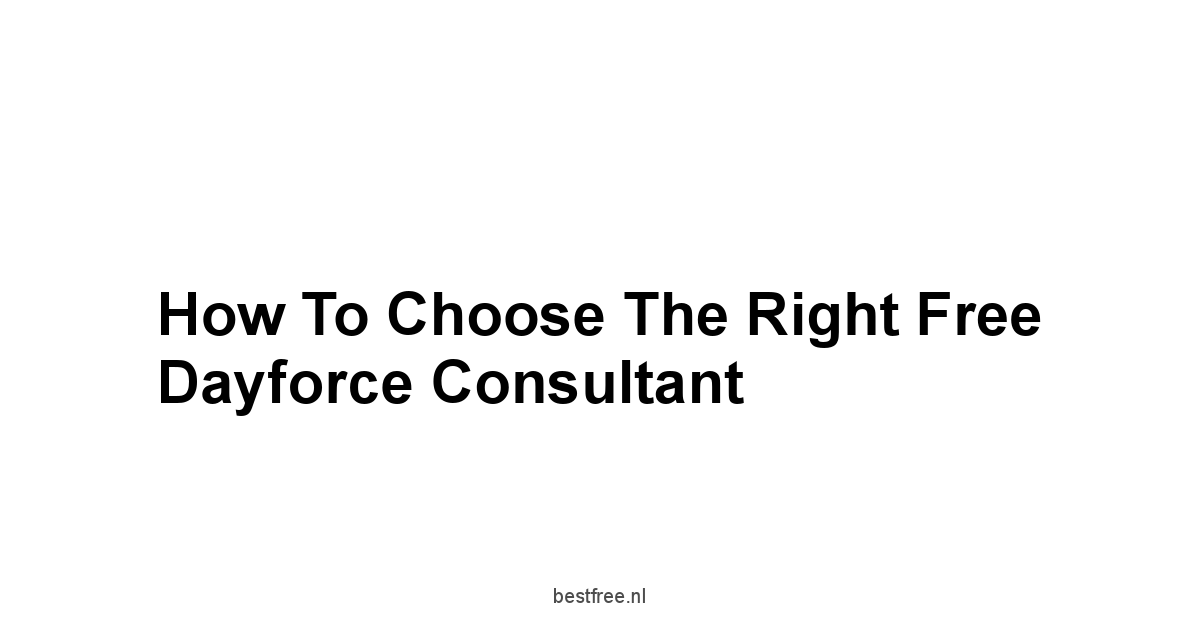 How to Choose the Right Free Dayforce Consultant