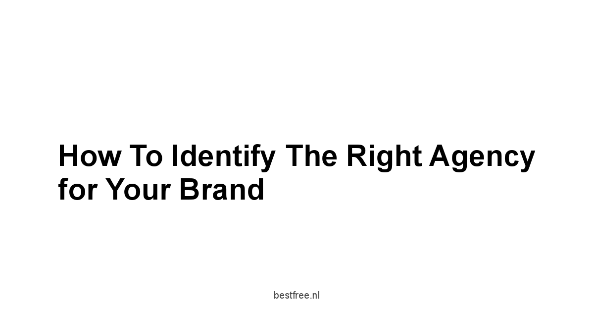 How to Identify the Right Agency for Your Brand