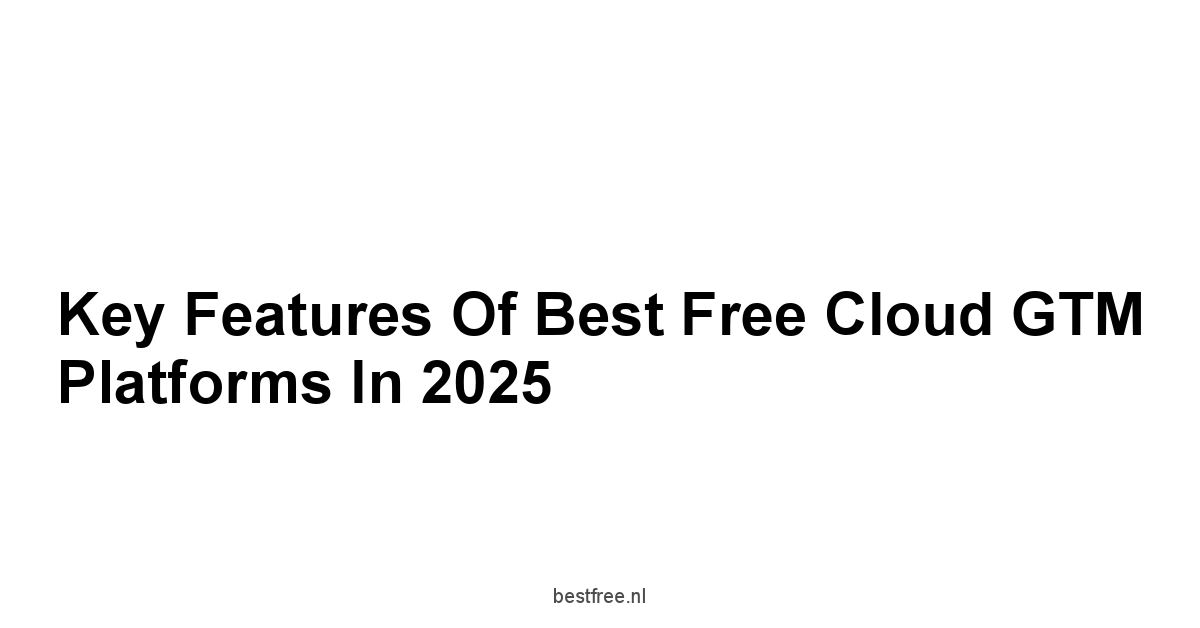Key Features of Best Free Cloud GTM Platforms in 2025