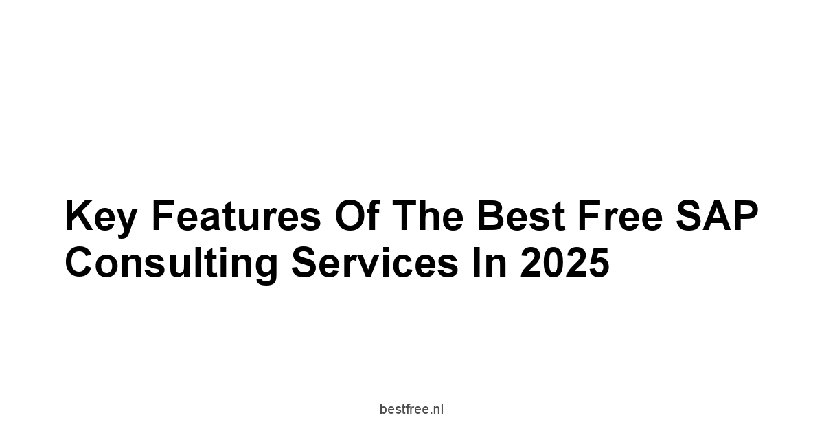 Key Features of the Best Free SAP Consulting Services in 2025