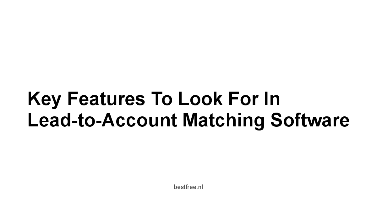 Key Features to Look for in Lead-to-Account Matching Software