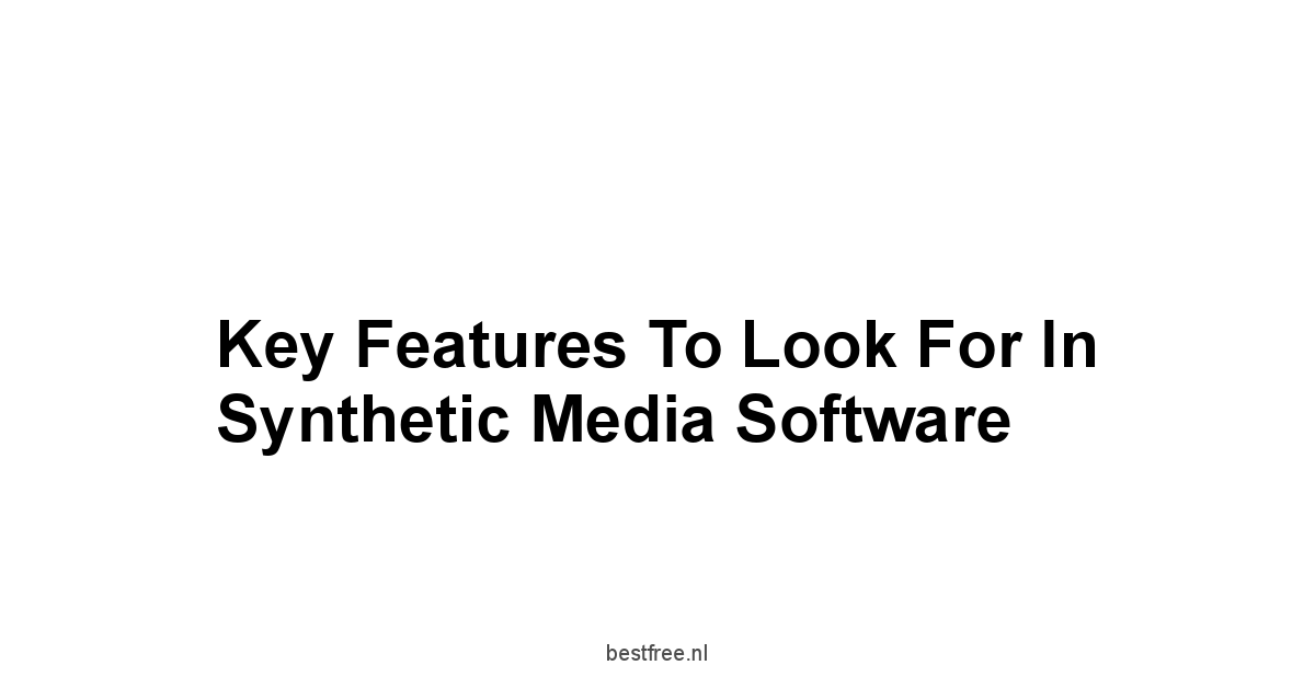 Key Features to Look for in Synthetic Media Software