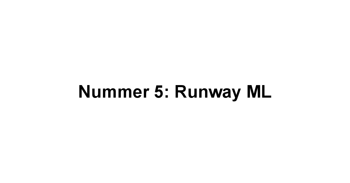 Nummer 5: Runway ML