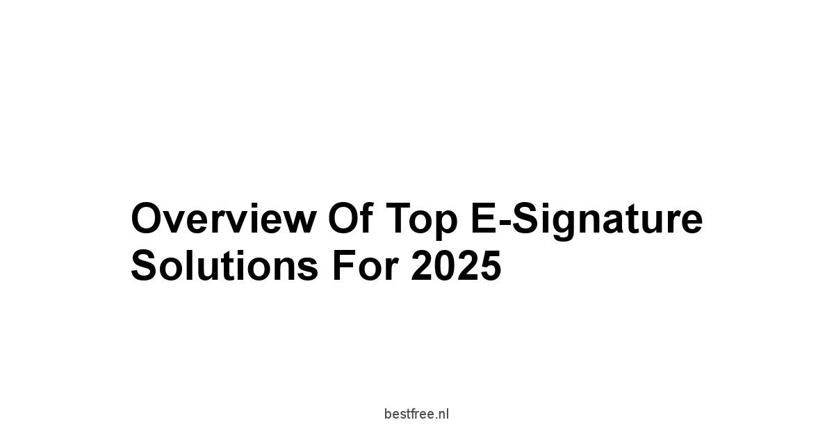 Overview of Top E-Signature Solutions for 2025