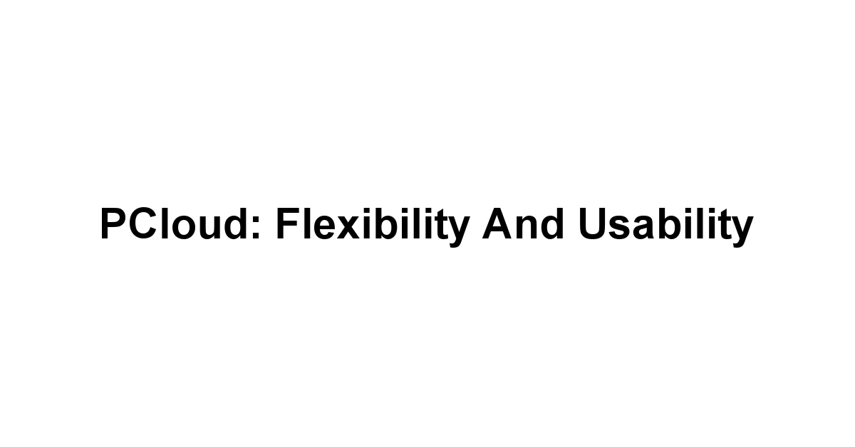 pCloud: Flexibility and Usability