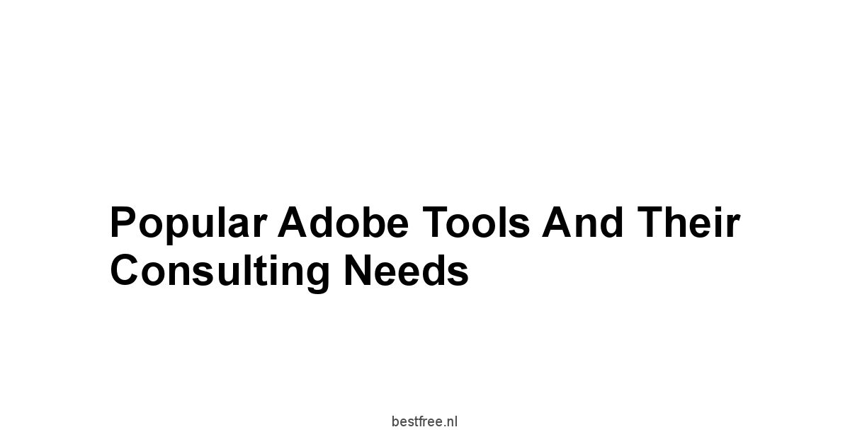 Popular Adobe Tools and Their Consulting Needs