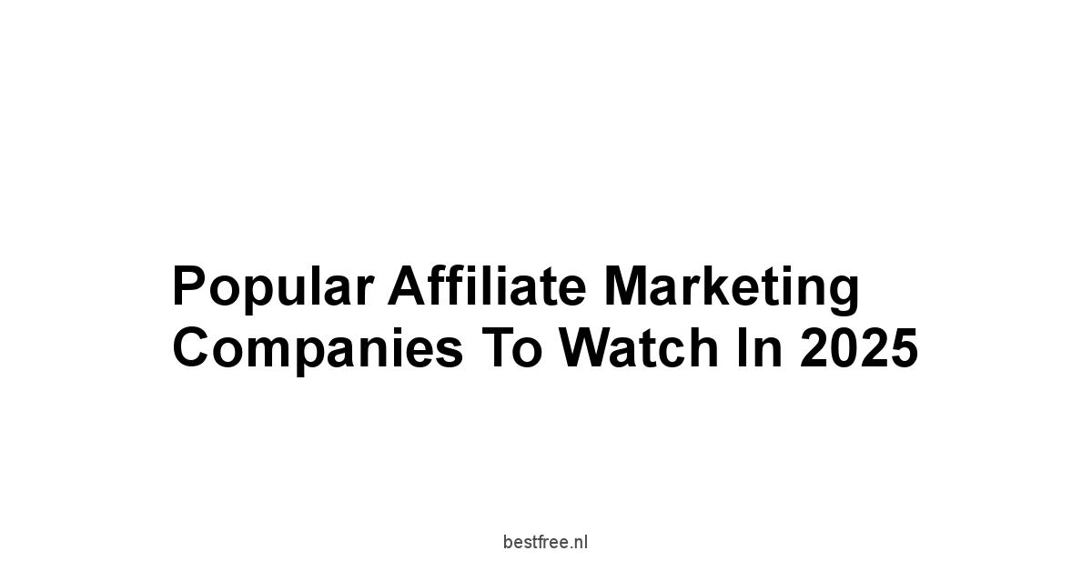 Popular Affiliate Marketing Companies to Watch in 2025