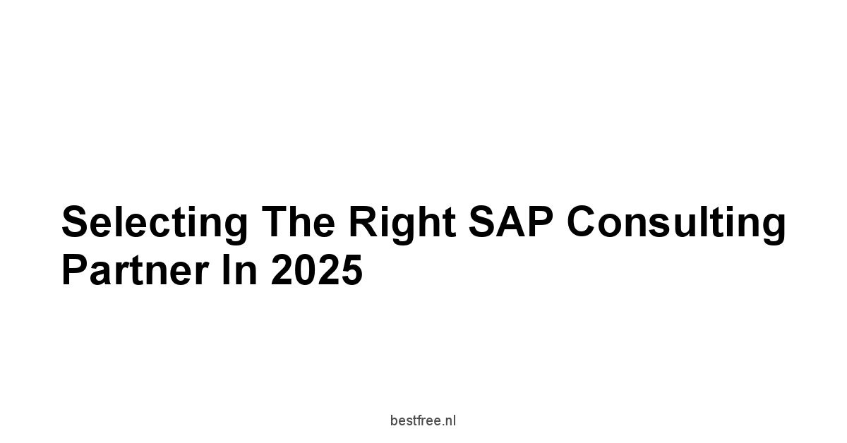 Selecting the Right SAP Consulting Partner in 2025