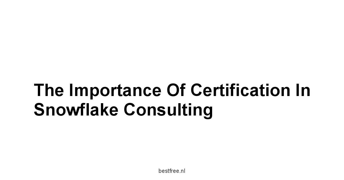 The Importance of Certification in Snowflake Consulting