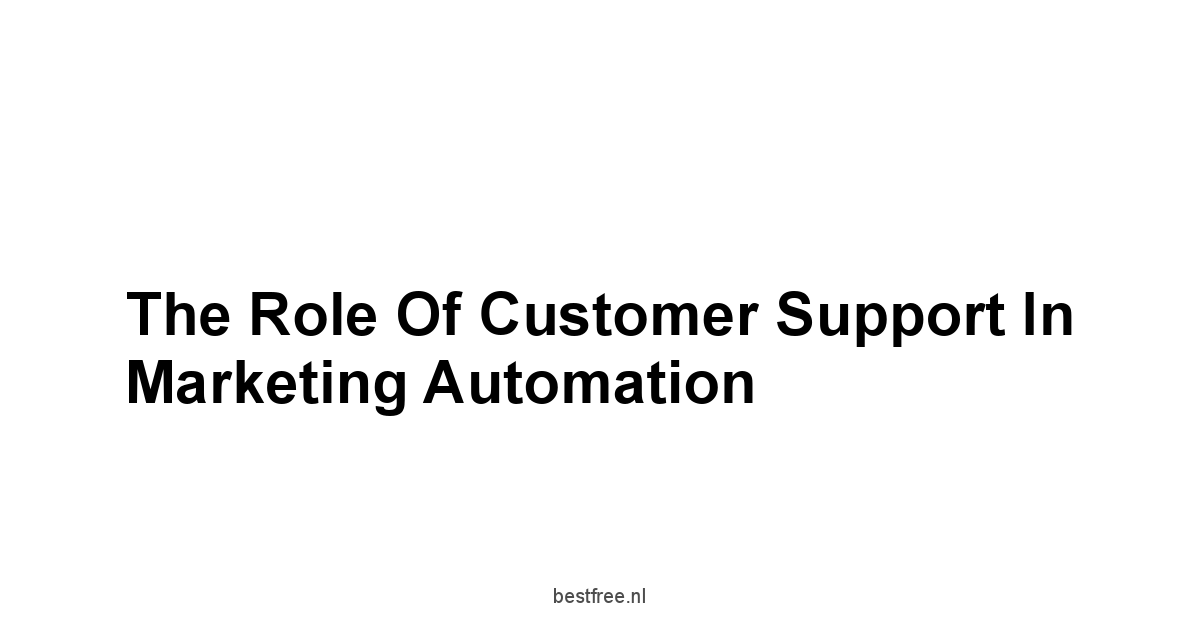 The Role of Customer Support in Marketing Automation