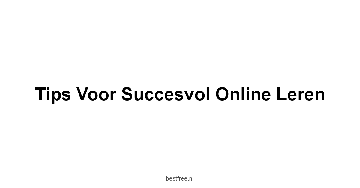 Tips voor Succesvol Online Leren