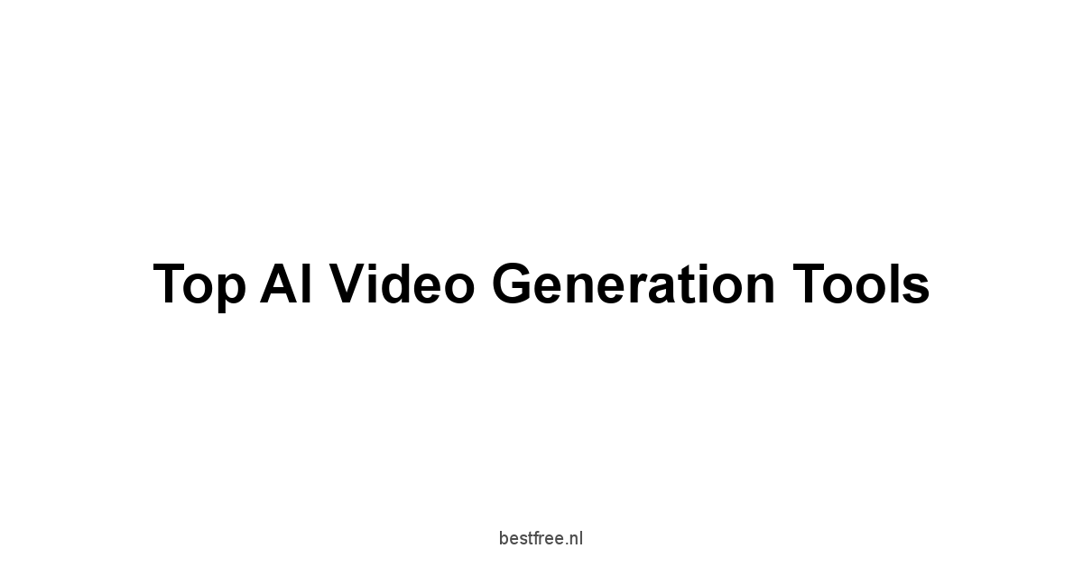 Top AI Video Generation Tools