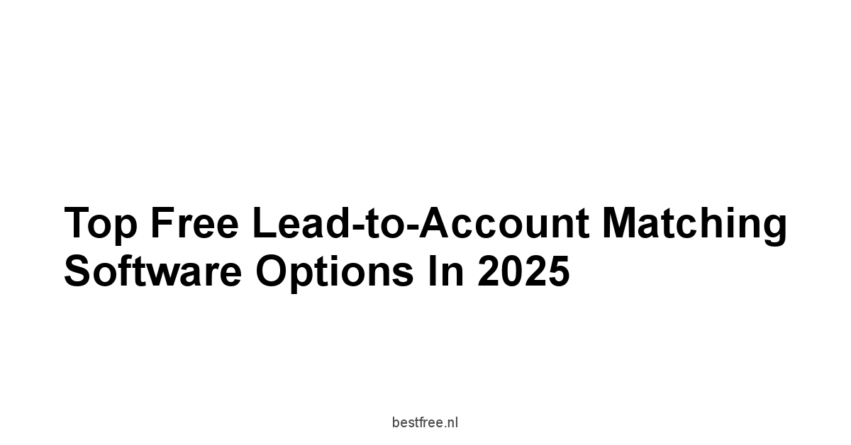 Top Free Lead-to-Account Matching Software Options in 2025