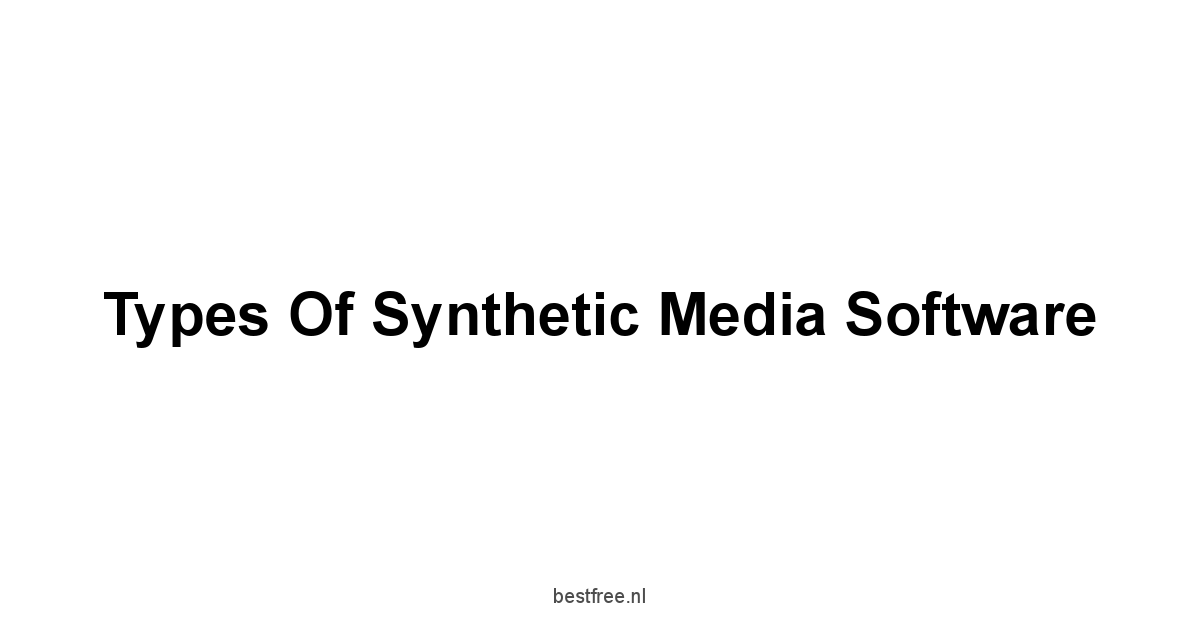 Types of Synthetic Media Software