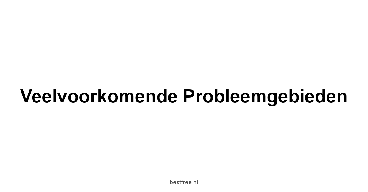 Veelvoorkomende Probleemgebieden