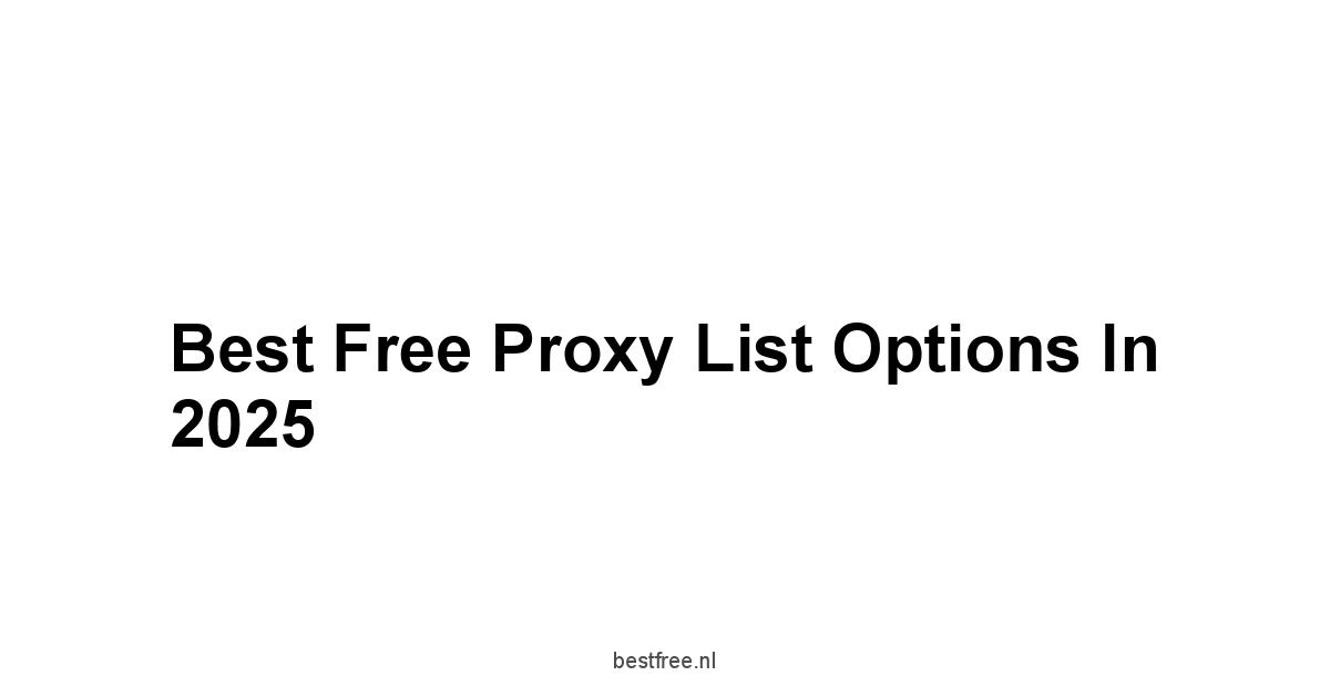 Best Free Proxy List Options in 2025