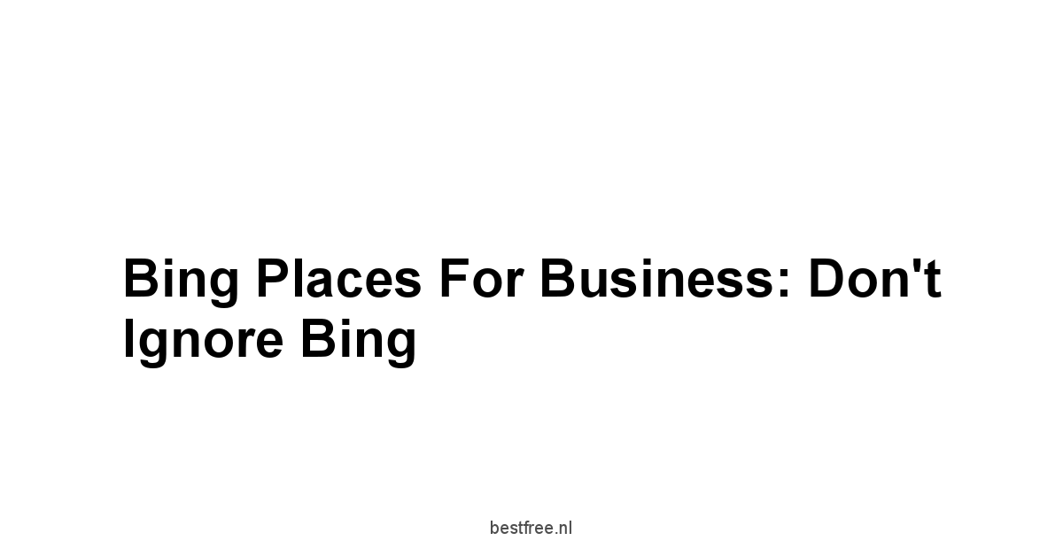 Bing Places for Business: Don't Ignore Bing