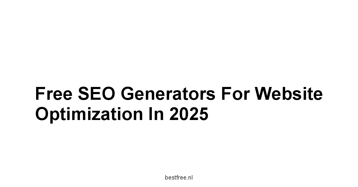 Free SEO Generators for Website Optimization in 2025