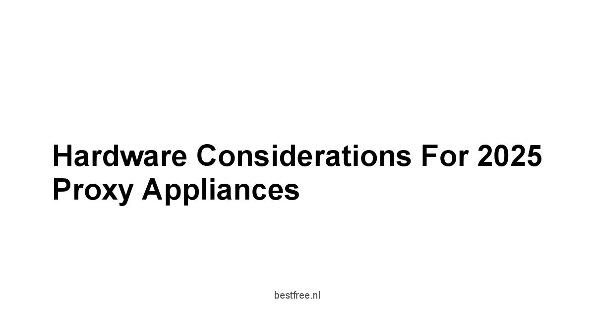Hardware Considerations for 2025 Proxy Appliances