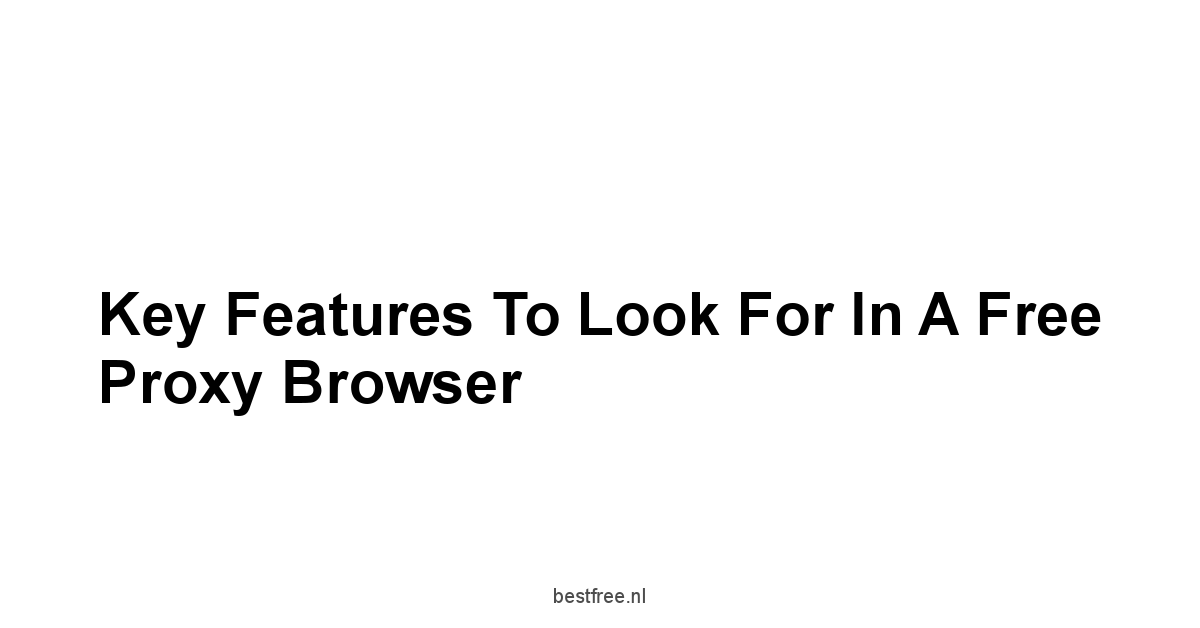 Key Features to Look for in a Free Proxy Browser