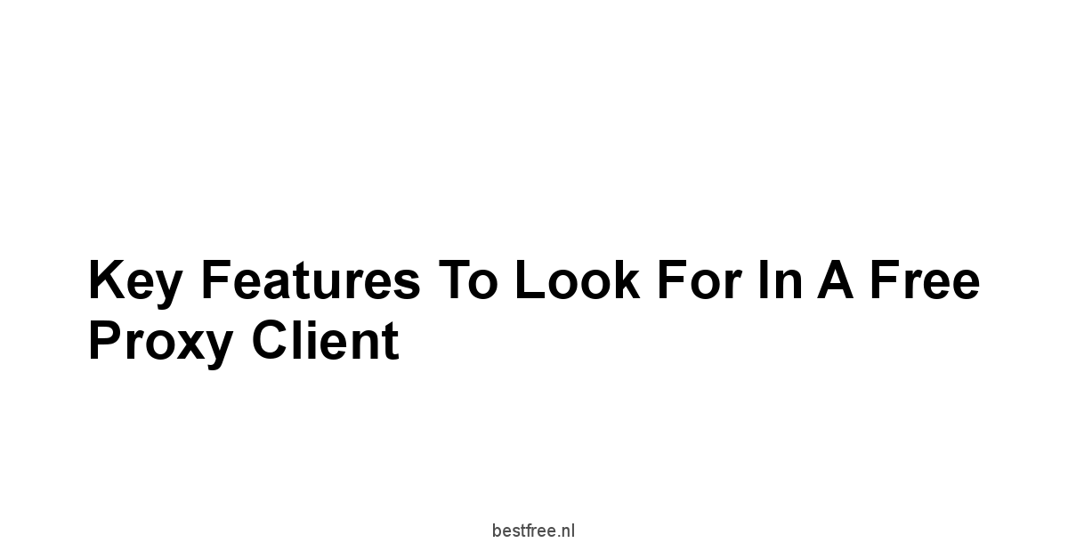 Key Features to Look for in a Free Proxy Client