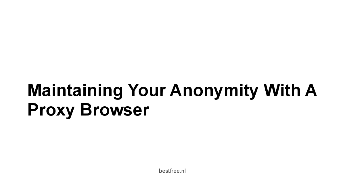 Maintaining Your Anonymity with a Proxy Browser