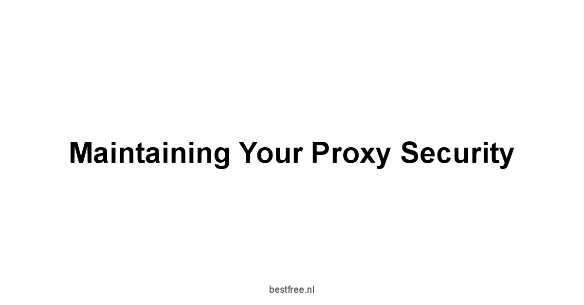 Maintaining Your Proxy Security