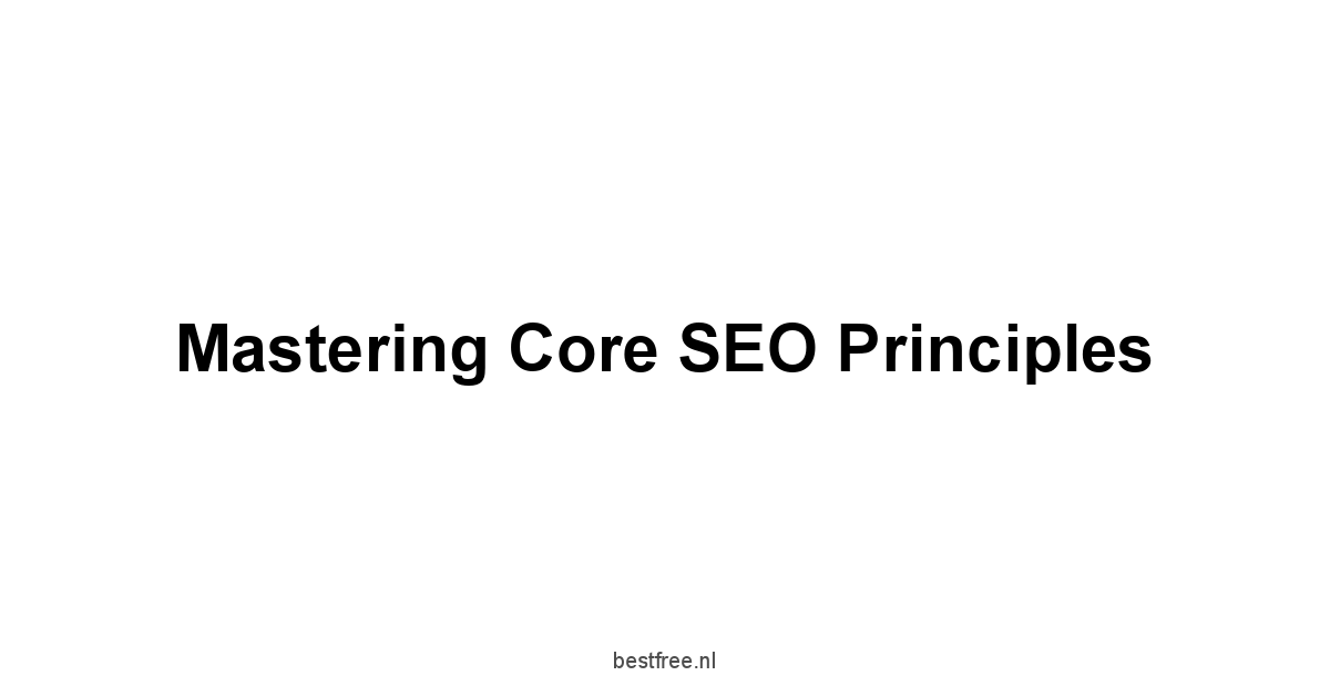 Mastering Core SEO Principles