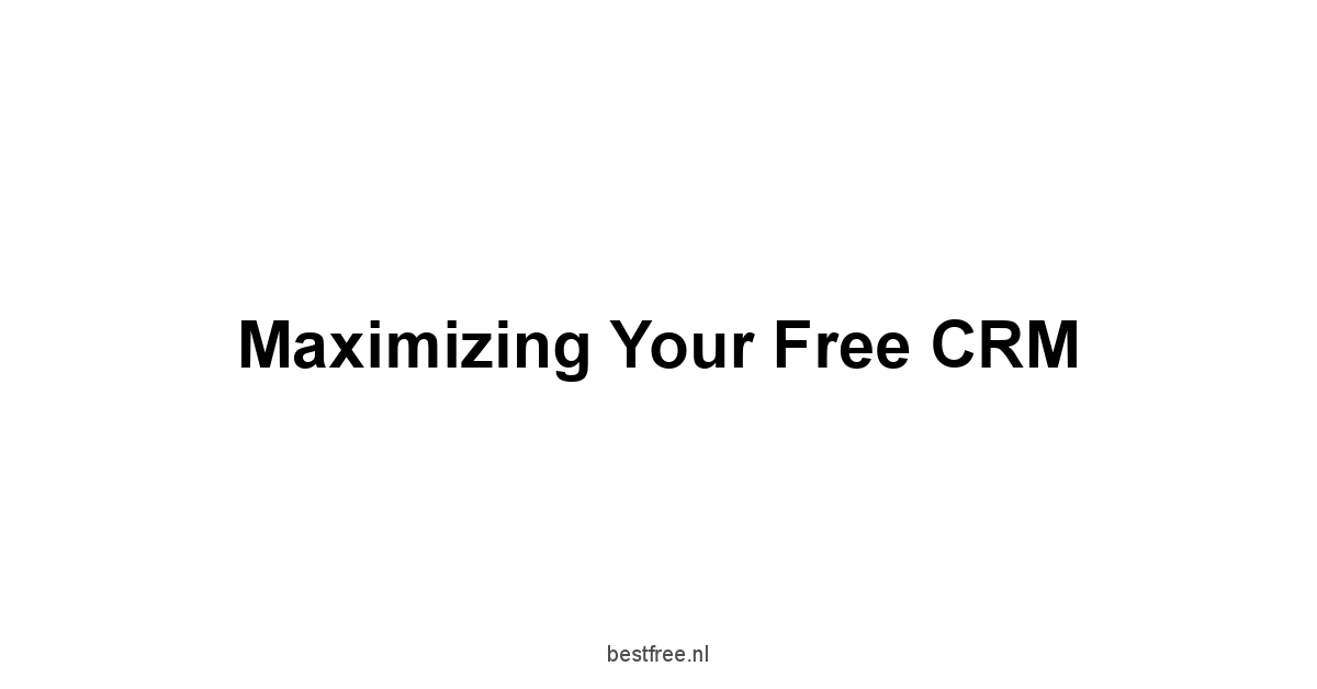 Maximizing Your Free CRM