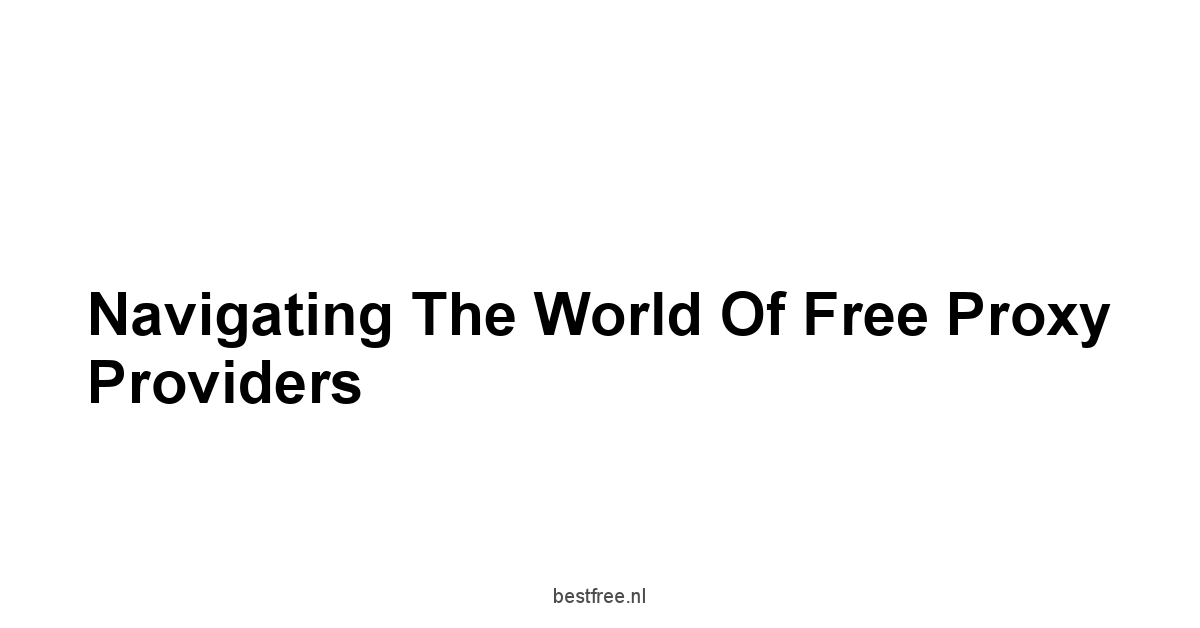 Navigating the World of Free Proxy Providers