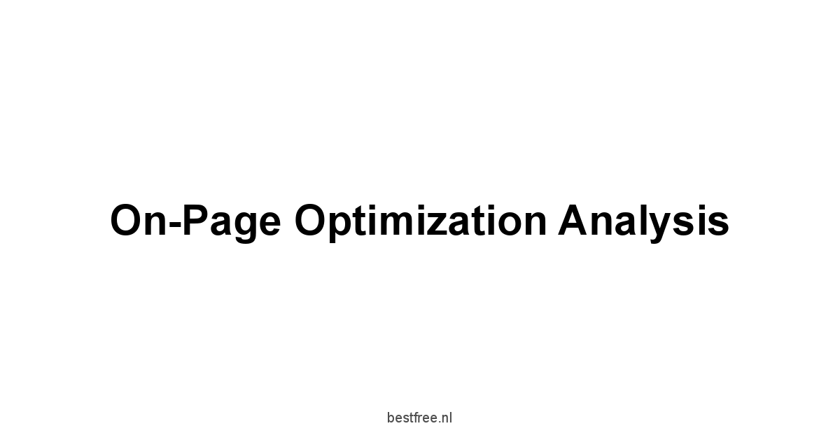 On-Page Optimization Analysis