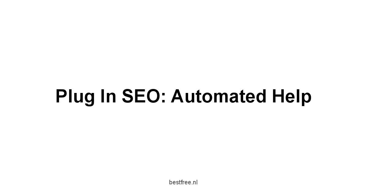 Plug in SEO: Automated Help