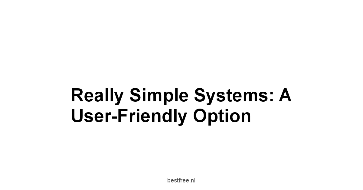 Really Simple Systems: A User-Friendly Option