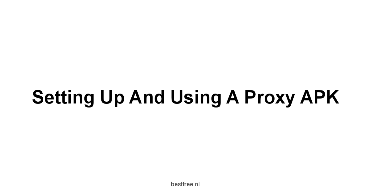 Setting Up and Using a Proxy APK