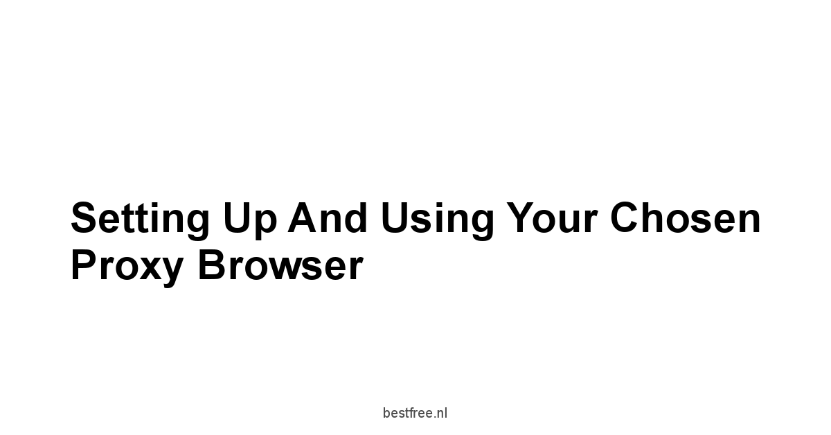 Setting Up and Using Your Chosen Proxy Browser