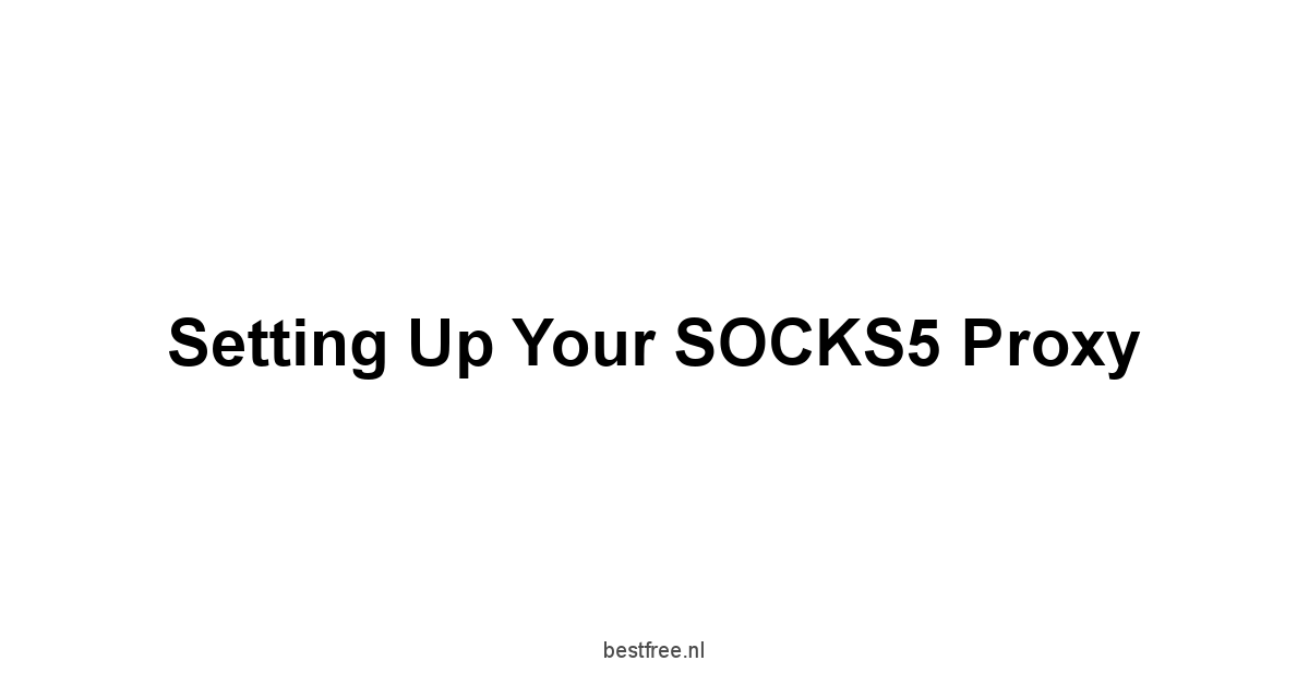Setting Up Your SOCKS5 Proxy