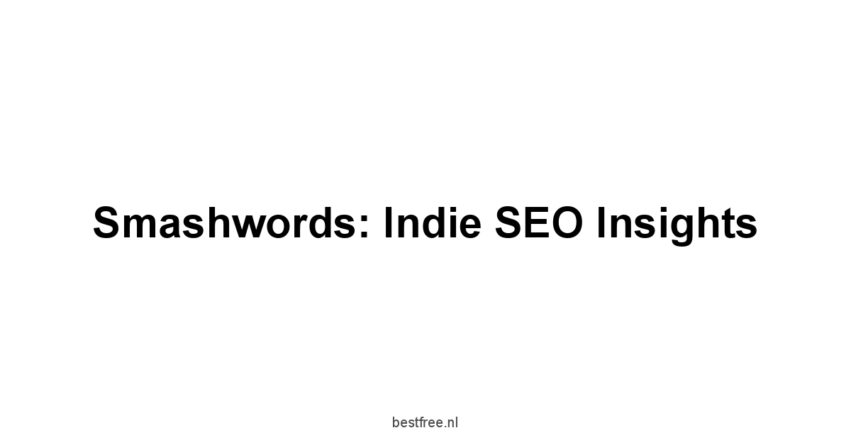 Smashwords: Indie SEO Insights