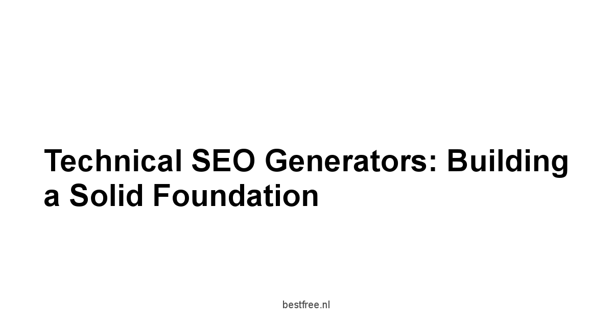 Technical SEO Generators: Building a Solid Foundation